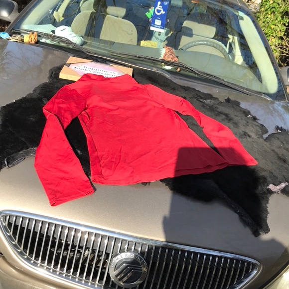 NWT BabyStyle Red Maroon Burgundy Wine LS Cowl Neck Top Shirt Maternity M Medium - Picture 12 of 12